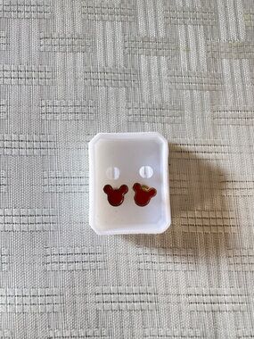 Little Kid Red Mickey-Head Stud Earrings